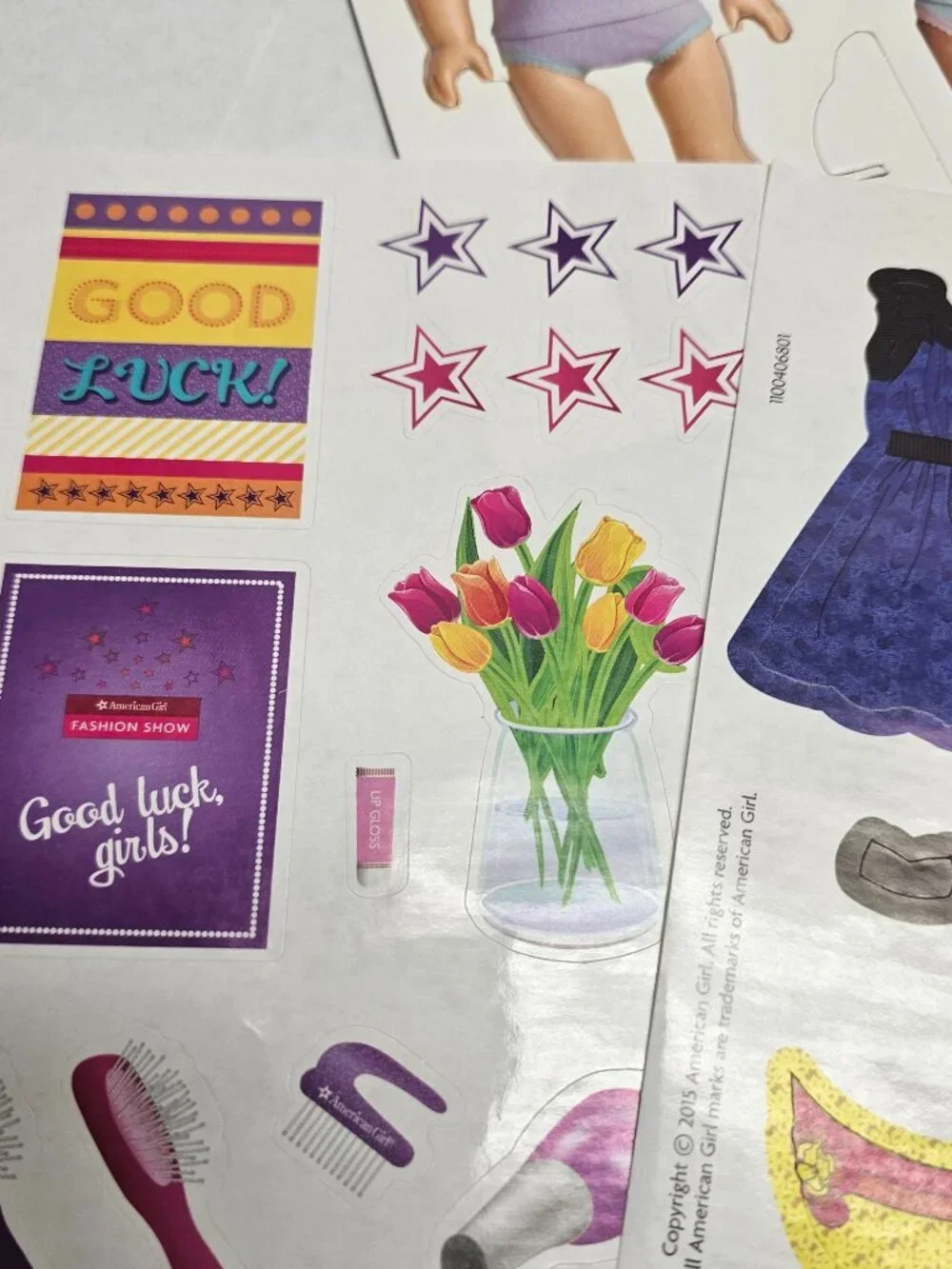American Girl Fashion Show Stage Paper Dolls Play Set Outfits Fold Out Cardboard